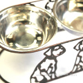 Dog Pet Feeding Bowl with Metal Holder